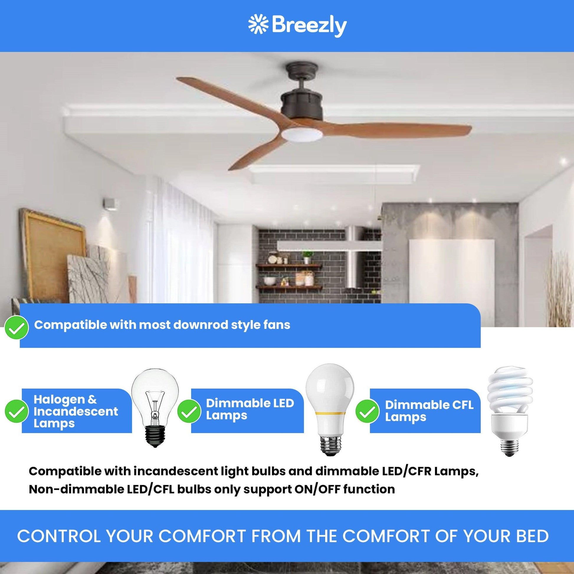 Breezly Ceiling Fan Remote Control Replacement For Hunter Hampton B Breezlyproducts